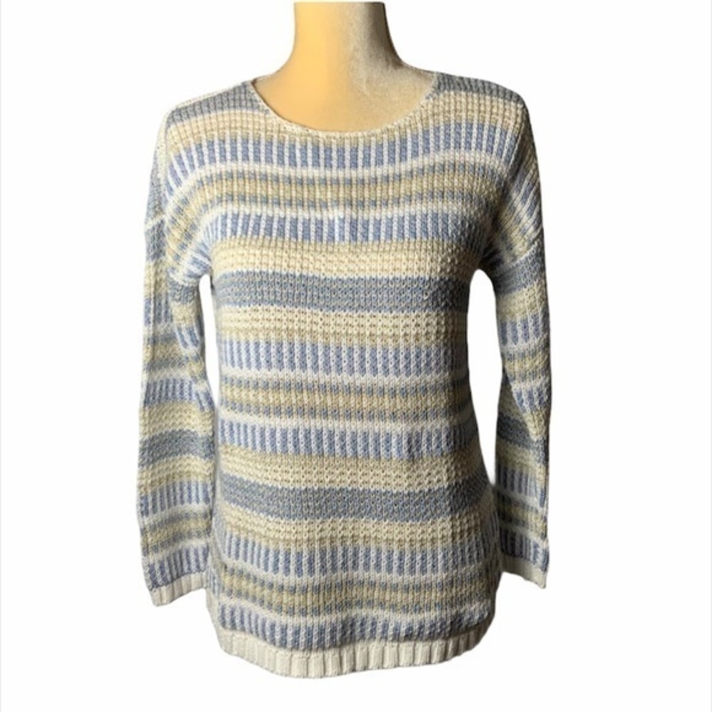 Ann Taylor LOFT Crew Neck Sweater Striped Sz Small